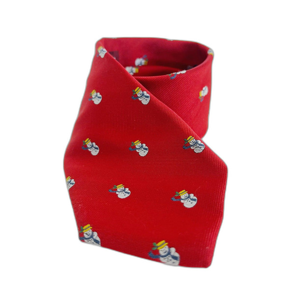Jos. A. Bank Red Snowman Silk Tie Christmas Tie Holiday Tie - Picture 1 of 8